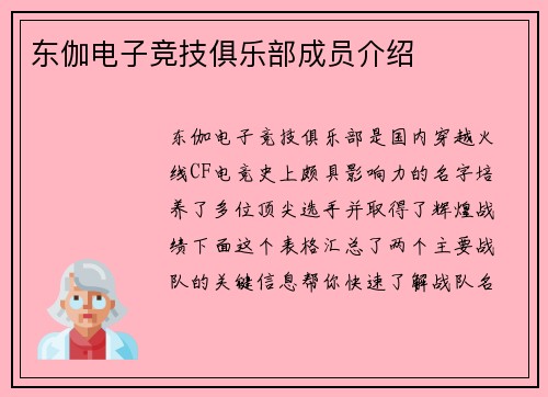 东伽电子竞技俱乐部成员介绍